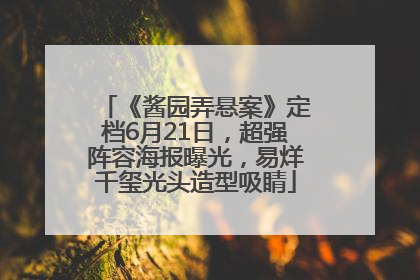 《酱园弄悬案》定档6月21日，超强阵容海报曝光，易烊千玺光头造型吸睛