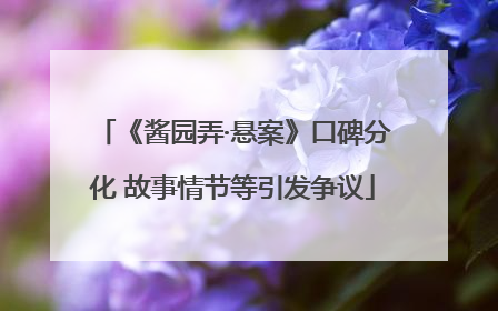 《酱园弄·悬案》口碑分化 故事情节等引发争议