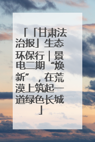 「甘肃法治报」生态环保行｜景电二期“焕新”，在荒漠上筑起一道绿色长城