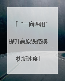 “一窗两用”提升高原铁路换枕新速度