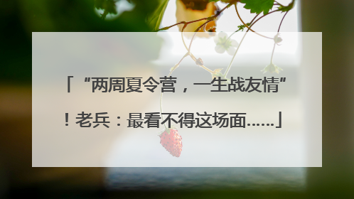 “两周夏令营，一生战友情”！老兵：最看不得这场面……