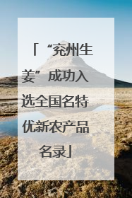 “兖州生姜”成功入选全国名特优新农产品名录
