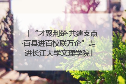 “才聚荆楚·共建支点·百县进百校联万企”走进长江大学文理学院