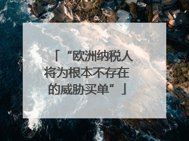 “欧洲纳税人将为根本不存在的威胁买单”