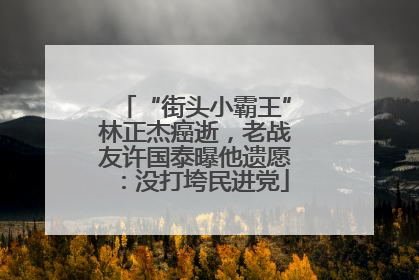 “街头小霸王”林正杰癌逝，老战友许国泰曝他遗愿：没打垮民进党