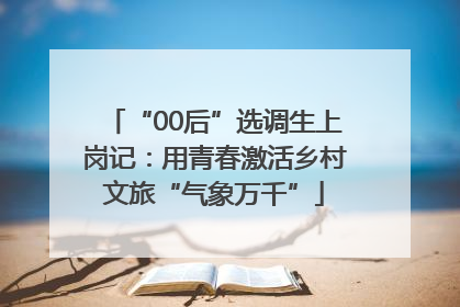 “00后”选调生上岗记：用青春激活乡村文旅“气象万千”