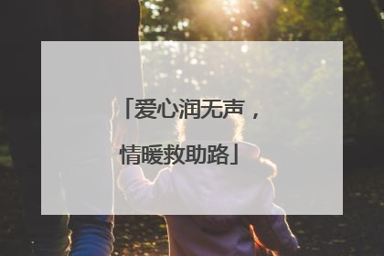 爱心润无声，情暖救助路