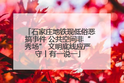 石家庄地铁现低俗恶搞事件 公共空间非“秀场” 文明底线应严守丨有一说一
