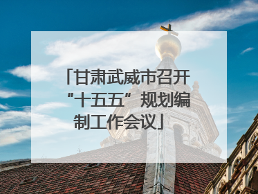 甘肃武威市召开“十五五”规划编制工作会议