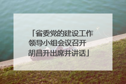 省委党的建设工作领导小组会议召开 胡昌升出席并讲话