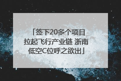 签下20多个项目 拉起飞行产业链 浙南低空C位呼之欲出