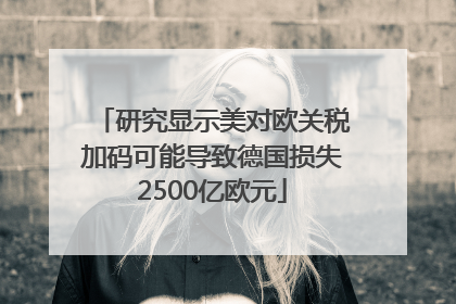 研究显示美对欧关税加码可能导致德国损失2500亿欧元