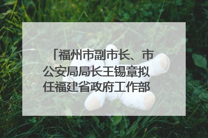 福州市副市长、市公安局局长王锡章拟任福建省政府工作部门正厅长级职务