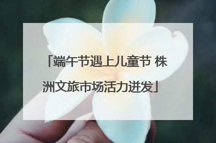 端午节遇上儿童节 株洲文旅市场活力迸发