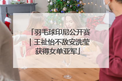 羽毛球印尼公开赛｜王祉怡不敌安洗莹 获得女单亚军