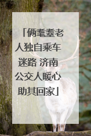 俩耄耋老人独自乘车迷路 济南公交人暖心助其回家