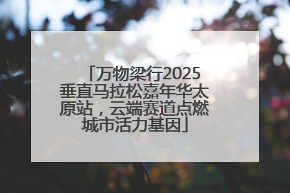 万物梁行2025垂直马拉松嘉年华太原站，云端赛道点燃城市活力基因
