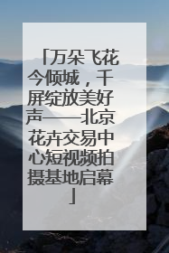 万朵飞花今倾城，千屏绽放美好声——北京花卉交易中心短视频拍摄基地启幕