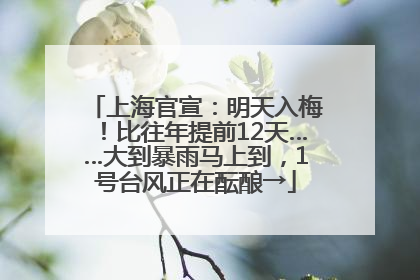 上海官宣：明天入梅！比往年提前12天……大到暴雨马上到，1号台风正在酝酿→