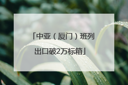 中亚（厦门）班列出口破2万标箱