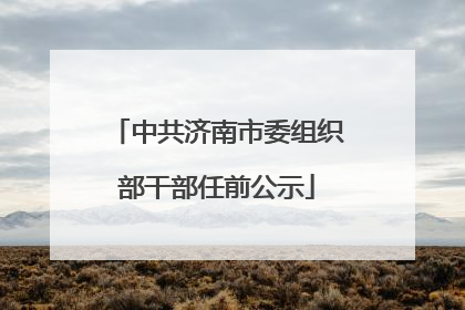 中共济南市委组织部干部任前公示