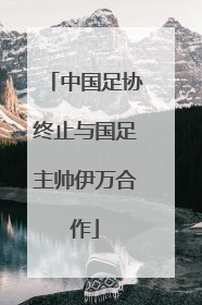 中国足协终止与国足主帅伊万合作
