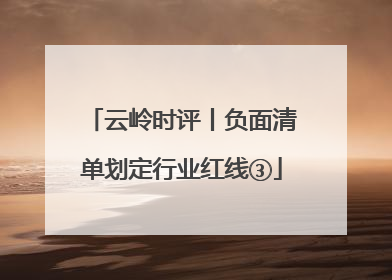 云岭时评丨负面清单划定行业红线③