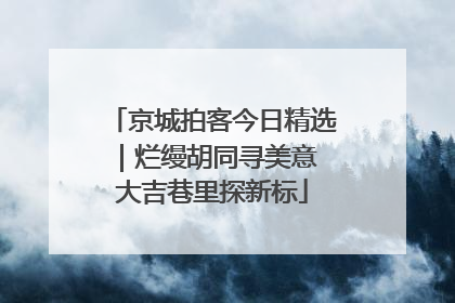 京城拍客今日精选｜烂缦胡同寻美意 大吉巷里探新标