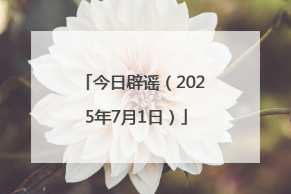 今日辟谣（2025年7月1日）