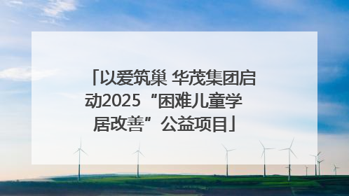 以爱筑巢 华茂集团启动2025“困难儿童学居改善”公益项目