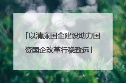 以清廉国企建设助力国资国企改革行稳致远