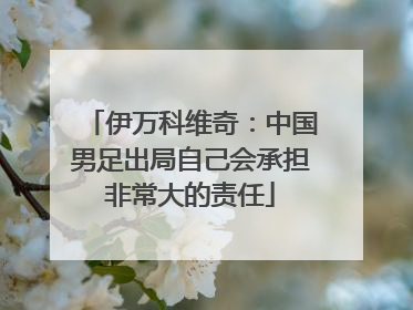 伊万科维奇：中国男足出局自己会承担非常大的责任