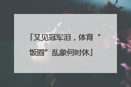 又见冠军泪，体育“饭圈”乱象何时休