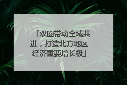 双圈带动全域共进，打造北方地区经济重要增长极