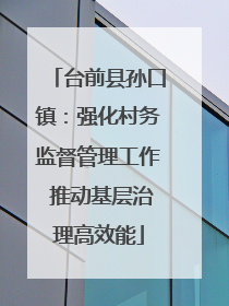 台前县孙口镇：强化村务监督管理工作 推动基层治理高效能
