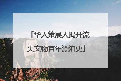 华人策展人揭开流失文物百年漂泊史