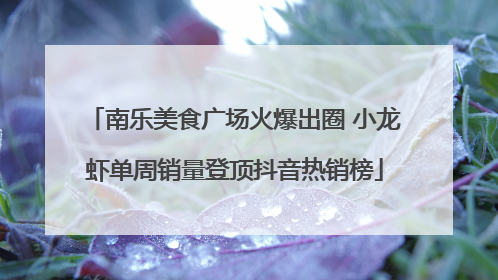 南乐美食广场火爆出圈 小龙虾单周销量登顶抖音热销榜