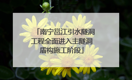 南宁邕江引水隧洞工程全面进入主隧洞盾构施工阶段