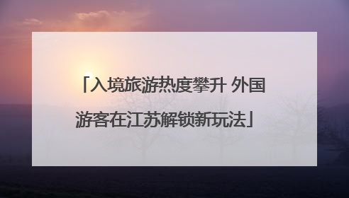 入境旅游热度攀升 外国游客在江苏解锁新玩法