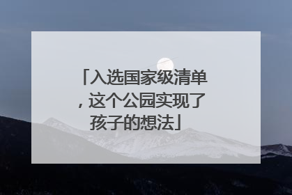 入选国家级清单，这个公园实现了孩子的想法