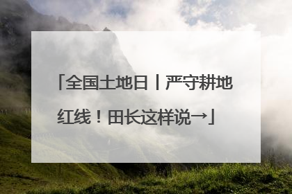 全国土地日丨严守耕地红线！田长这样说→