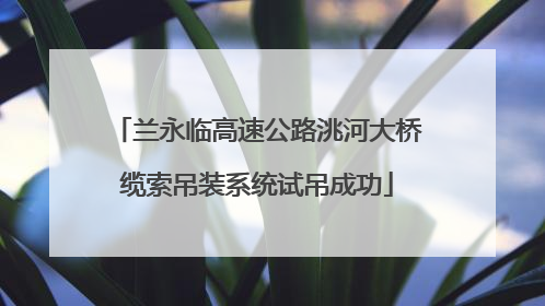 兰永临高速公路洮河大桥缆索吊装系统试吊成功