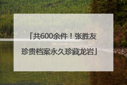 共600余件！张胜友珍贵档案永久珍藏龙岩
