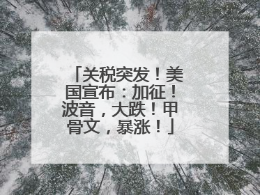 关税突发！美国宣布：加征！波音，大跌！甲骨文，暴涨！