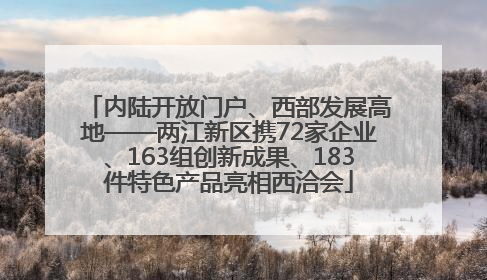 内陆开放门户、西部发展高地——两江新区携72家企业、163组创新成果、183件特色产品亮相西洽会