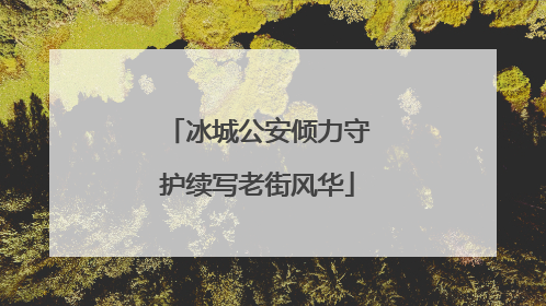 冰城公安倾力守护续写老街风华