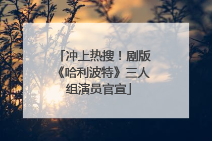 冲上热搜！剧版《哈利波特》三人组演员官宣