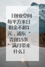 创业空间每平方米日租金不超1元，浦东“青创15条”满月带来什么