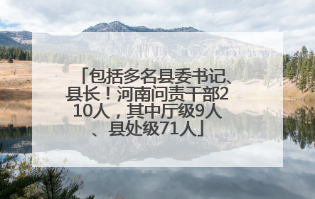 包括多名县委书记、县长！河南问责干部210人，其中厅级9人、县处级71人