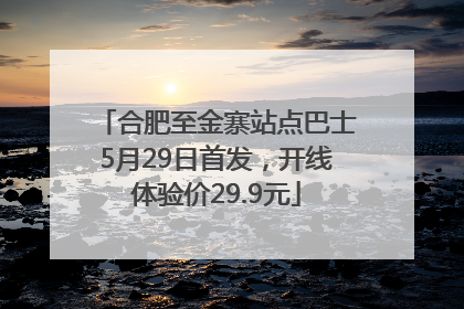 合肥至金寨站点巴士5月29日首发，开线体验价29.9元